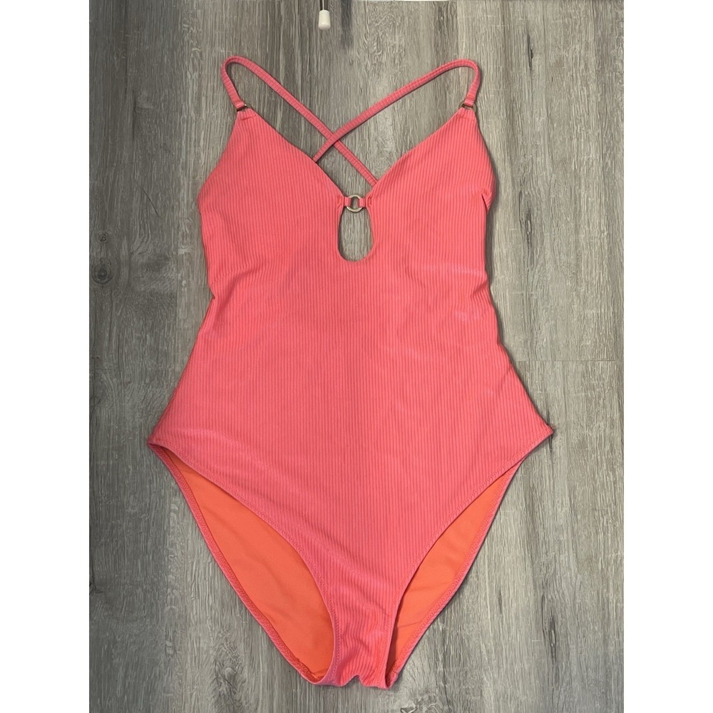 AERIE Coral One Piece Swimsuit Suit Size M